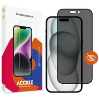 Accezz Protection d'écran en verre trempé Privacy Apple iPhone 14 Pro / 15 / 16