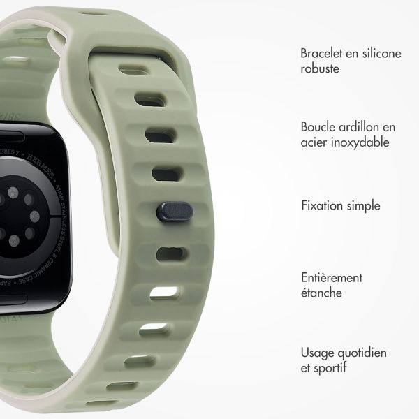 imoshion Bracelet en silicone Active Sport Apple Watch Series 1-10 / SE / Ultra (2) (44/45/46/49 mm) - Vert Pacifique