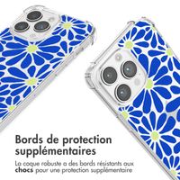 imoshion Coque Design avec cordon Apple iPhone 14 Pro Max - Cobalt Blue Flowers Connect