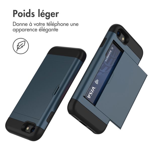 imoshion Coque arrière avec porte-cartes iPhone SE (2022 / 2020) / 8 / 7 - Bleu foncé