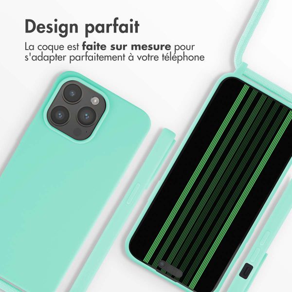imoshion Coque en silicone avec cordon Apple iPhone 15 Pro Max - Vert menthe