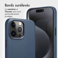 Accezz Étui de télephone portefeuille en cuir 2-en-1 avec MagSafe Apple iPhone 15 Pro Max - Nightfall Blue