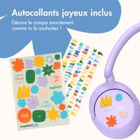 imoshion Casque filaires pour enfants - Câble AUX - Limiteur de décibels - Lavender Lilac