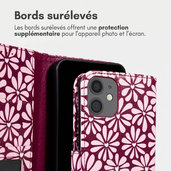imoshion Étui de télephone portefeuille Design Apple iPhone 12 (Pro) - Bloom Love Blush