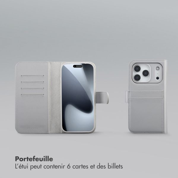 Selencia Étui portefeuille amovible Olyn avec MagSafe Apple iPhone 17 Pro - Gris
