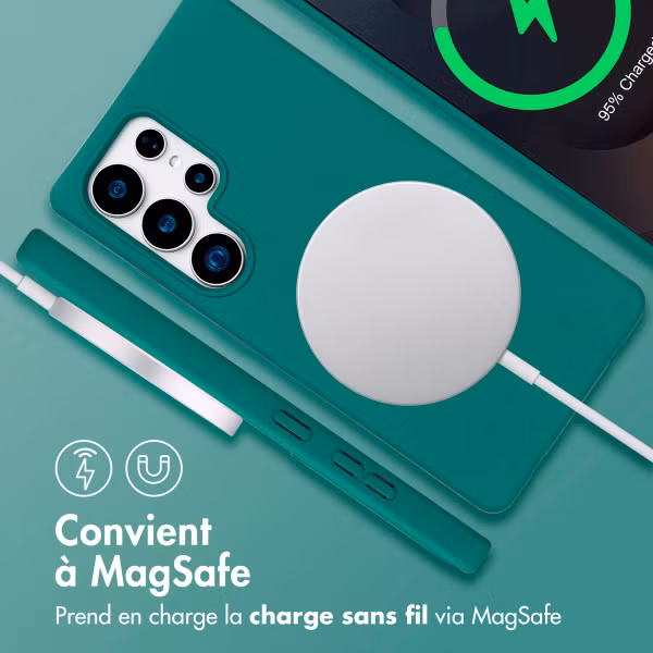 imoshion Coque arrière Color avec cordon amovible et MagSafe Samsung Galaxy S25 Ultra - Vert foncé