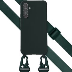 Selencia Coque silicone avec cordon amovible Samsung Galaxy A54 (5G) - Vert foncé