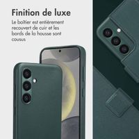 Accezz Étui de téléphone portefeuille en cuir 2-en-1 avec MagSafe Samsung Galaxy S24 - Cedar Green