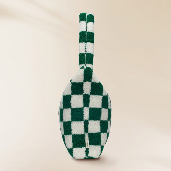 Selencia Sac Fourre-tout Zaya - Teddy Sac Ordinateur 16 pouces - Vert à carreaux