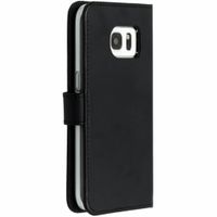 Selencia Étui portefeuille en cuir véritable Samsung Galaxy S7 - Noir