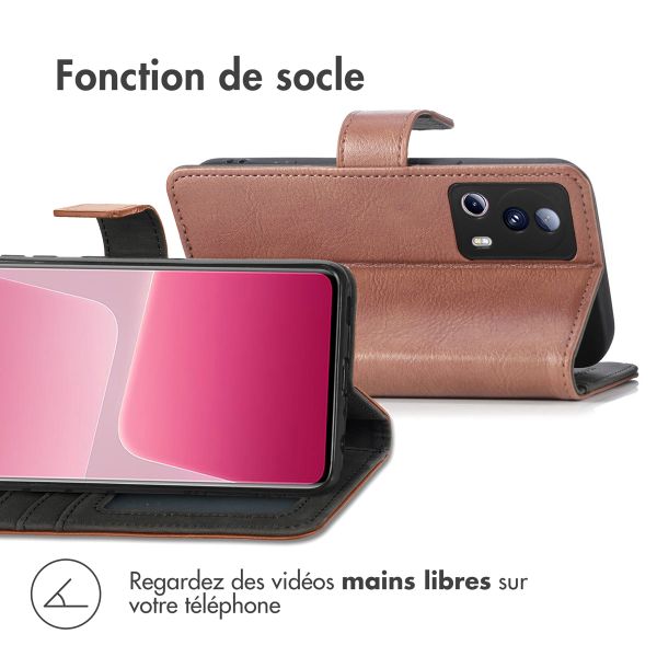 imoshion Étui de téléphone portefeuille Luxe Xiaomi 13 Lite - Brun