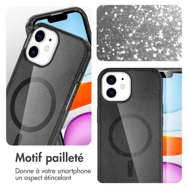 imoshion Coque Pailletée avec MagSafe Apple iPhone 12 (Pro) - Glitter Noir