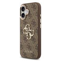 Guess Coque 4G Metal Logo Backcover Apple iPhone 17 - Gold Edge - Brown