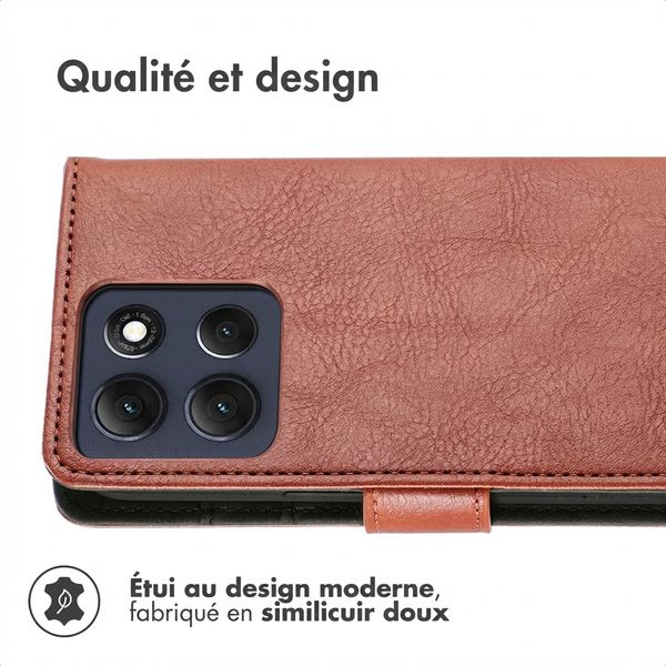 imoshion Étui de télephone portefeuille de luxe Motorola Moto G86 Power - Marron