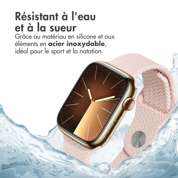 imoshion Bracelet tressé en silicone Apple Watch Series 1 t/m 11 / SE / Ultra (44/45/46/49 mm) - Rose