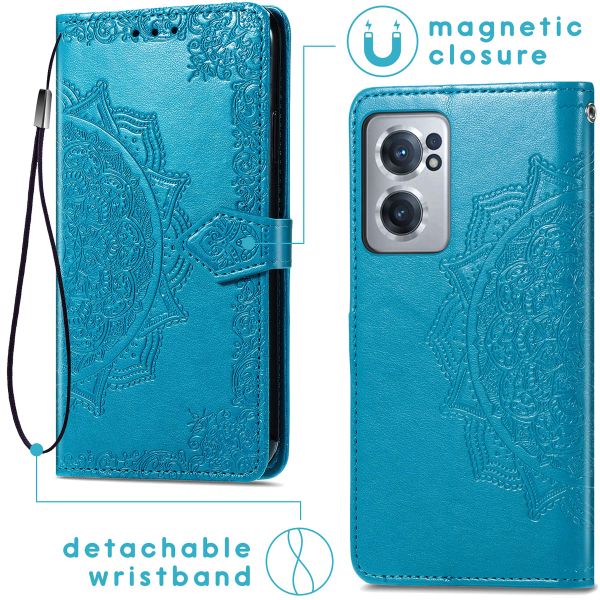 imoshion Etui de téléphone portefeuille Mandala OnePlus Nord CE 2 5G - Turquoise