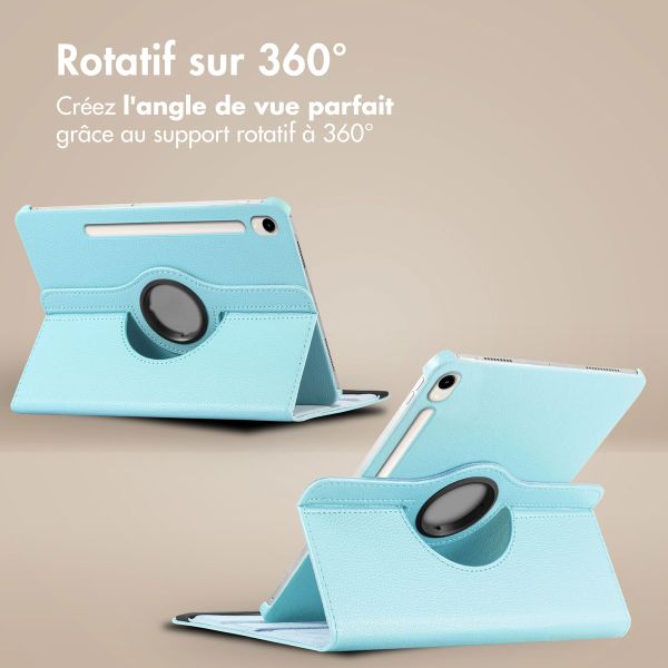 imoshion Coque tablette rotatif à 360° Samsung Galaxy Tab S9 11.0 pouces / Tab S9 FE 10.9 pouces - Bleu clair