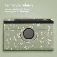 imoshion Coque tablette Design rotatif à 360° Samsung Galaxy Tab S10 Lite / S10 FE / S9 FE - Green Flowers