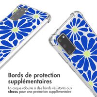 imoshion Coque Design avec cordon Samsung Galaxy S20 - Cobalt Blue Flowers Connect