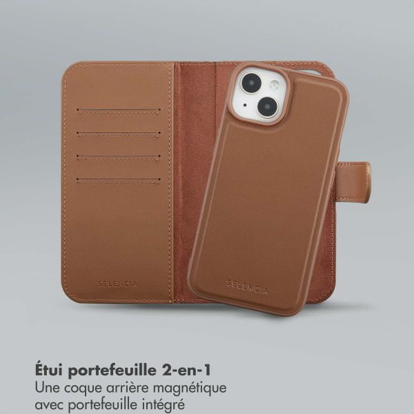 Selencia Étui portefeuille amovible Olyn avec MagSafe Apple iPhone 14 / 13 - Marron