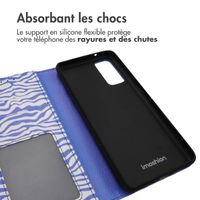 imoshion Étui de télephone portefeuille Design Samsung Galaxy S20 FE - White Blue Stripes