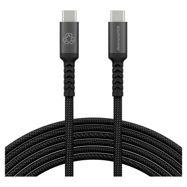 dbramante1928 Câble de recharge Re-charge USB-C vers USB-C 100 W - 3 mètres - Noir