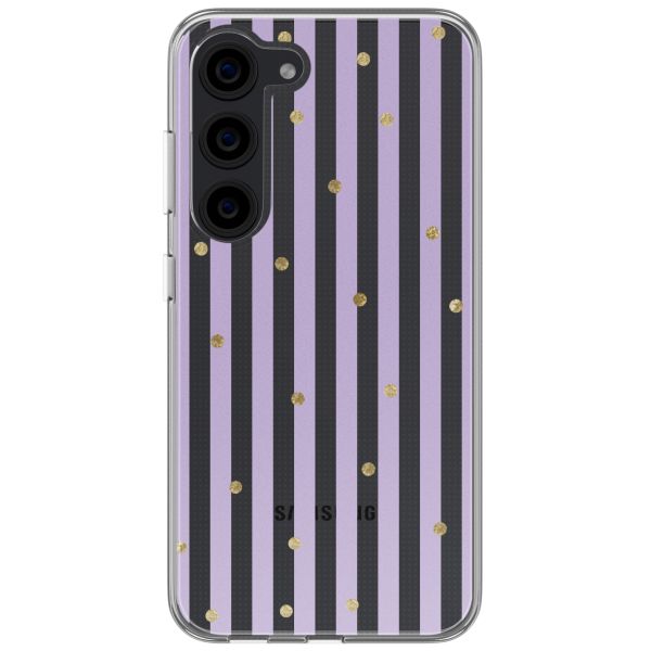 imoshion Coque design pour Samsung Galaxy S23 - Sparkle Lines Lavender