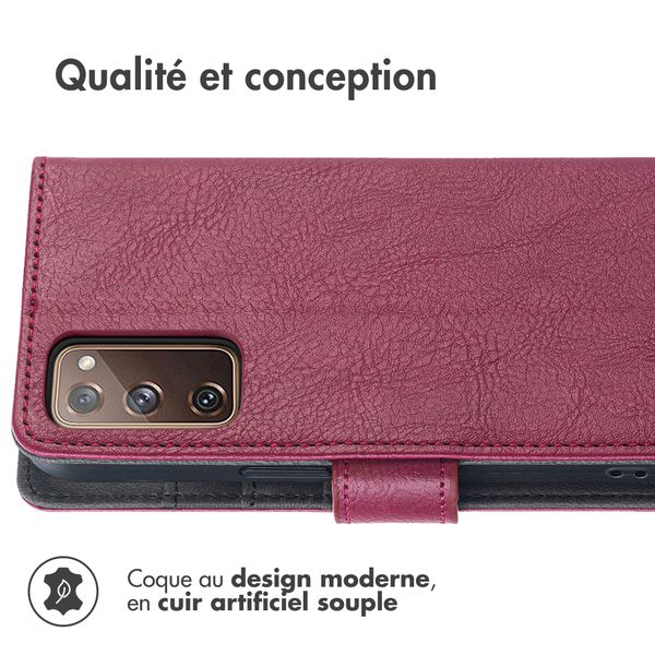 imoshion Étui de téléphone portefeuille Luxe Samsung Galaxy S20 FE - Bordeaux