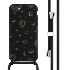 imoshion Coque design en silicone avec cordon Apple iPhone SE (2022 / 2020) / 8 / 7 - Sky Black