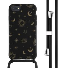 imoshion Coque design en silicone avec cordon iPhone SE (2022 / 2020) / 8 / 7 - Sky Black