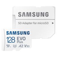 Samsung EVO Plus microSD 2024 - 128GB - Inclus un adaptateur SD - UHS-I/U3/Full HD/4K UHD