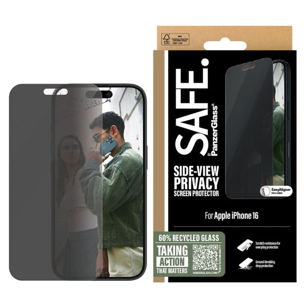 SAFE by PanzerGlass Protection d'écran Privacy Ultra-Wide Fit avec applicateur Apple iPhone 16