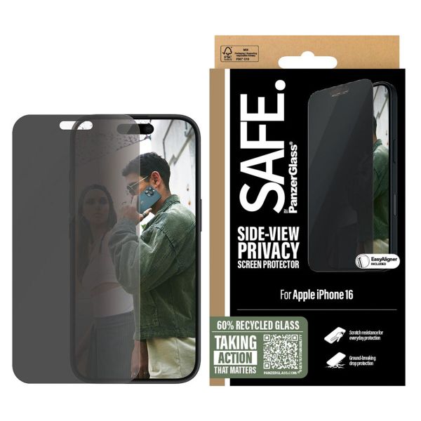 SAFE by PanzerGlass ﻿Protection d'écran Privacy Ultra-Wide Fit avec applicateur iPhone 16