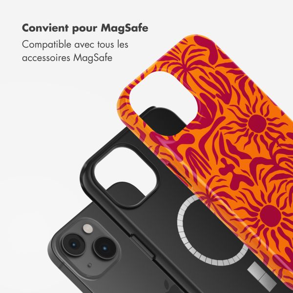 Selencia Coque arrière Vivid Tough avec MagSafe iPhone 14 - Tropical Vibes Apricot