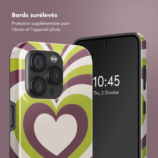 Selencia Coque arrière Vivid avec MagSafe Apple iPhone 15 Pro - Double Hearts Plum Fern