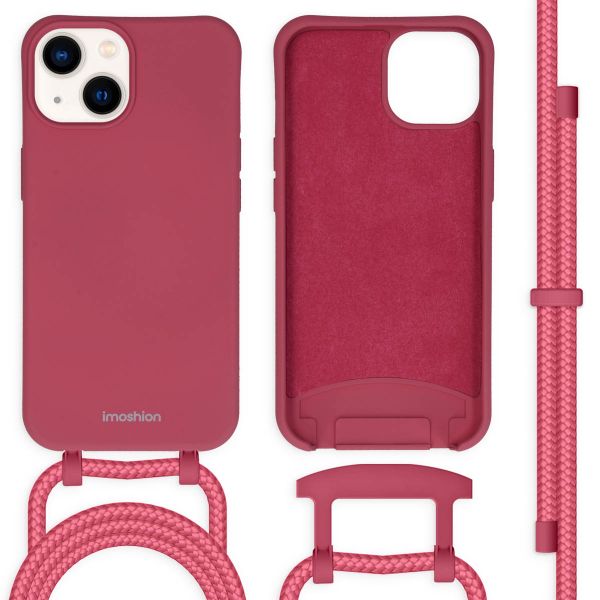 imoshion Coque de couleur avec cordon amovible iPhone 14 - Rouge foncé