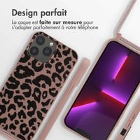 imoshion Coque design en silicone avec cordon iPhone 13 Pro Max - Animal Pink