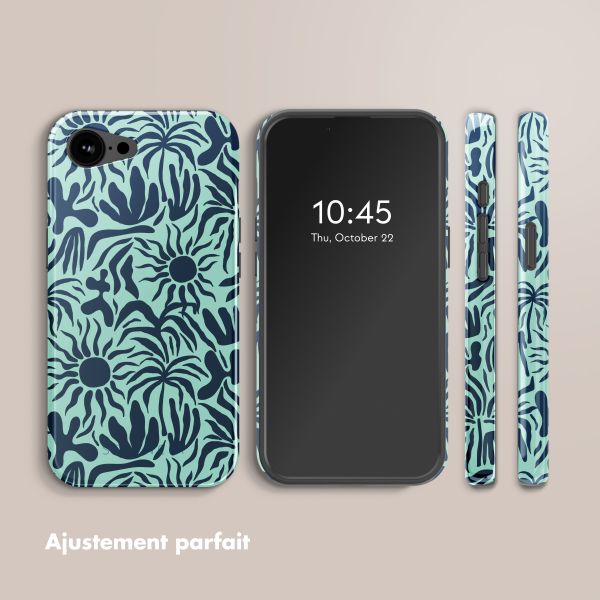 Selencia Coque arrière Vivid avec MagSafe Apple iPhone 16e - Tropical Vibes Light Blue