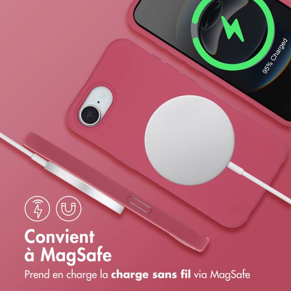 imoshion Coque arrière Color avec cordon amovible et MagSafe Apple iPhone 16e - Red Raspberry