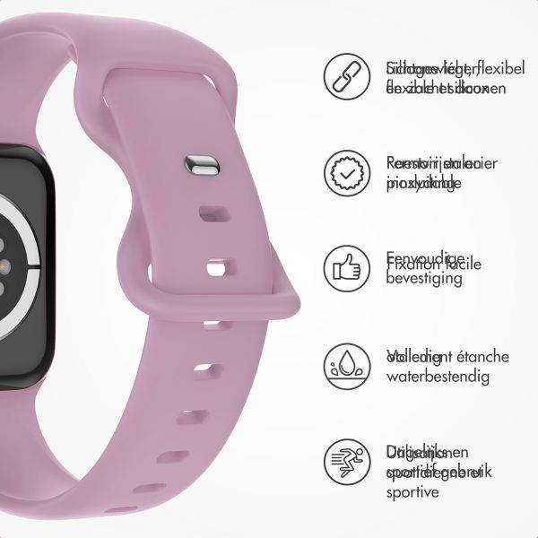 imoshion Bracelet en silicone⁺ Apple Watch Series 1 t/m 9 / SE (38/40/41 mm) | Series 10 / 11 (42 mm) - Taille S/M - Mauve