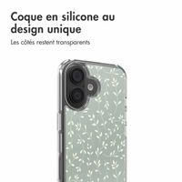 imoshion Coque Design Apple iPhone 16 - Smoke Green Flowers