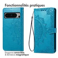 imoshion Etui de téléphone portefeuille Mandala Google Pixel 8 Pro - Turquoise