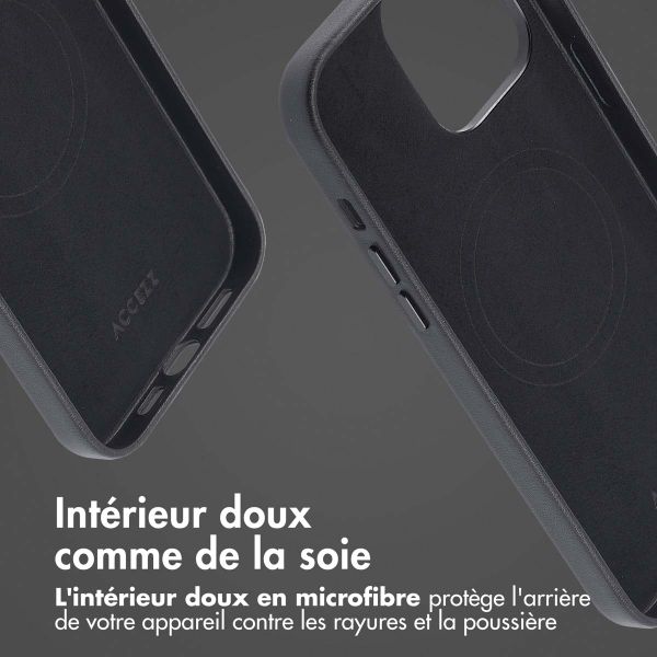 Accezz Coque arrière en cuir avec MagSafe Apple iPhone 14 Pro Max - Onyx Black