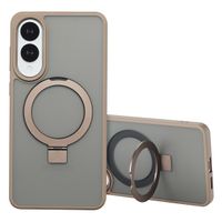 Accezz Coque Ring Stand avec MagSafe Samsung Galaxy S25 Edge - Marron