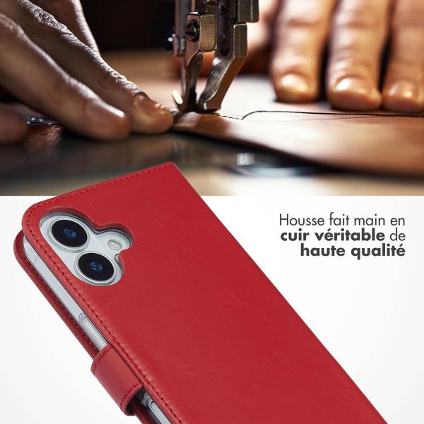 Selencia Étui portefeuille en cuir véritable Apple iPhone 17 - Rouge