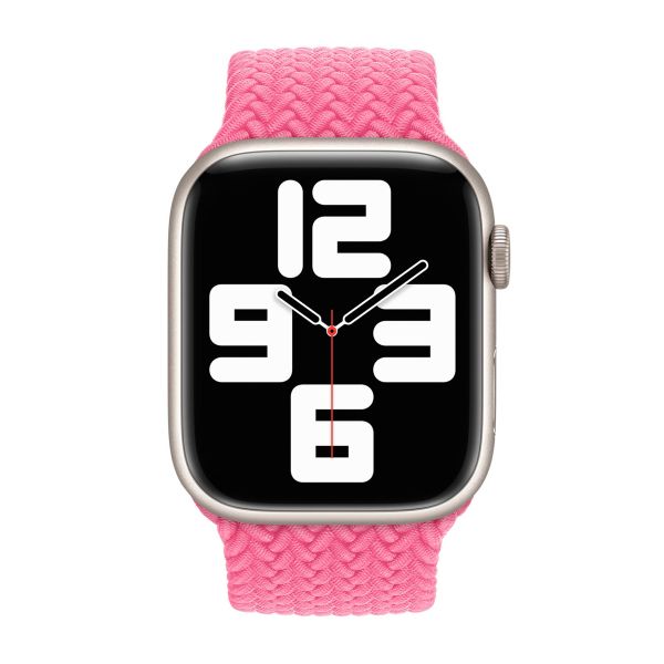 Apple Bracelet Solo tressé Apple Watch | 44/45/46/49 mm - Taille 6 - Flamingo