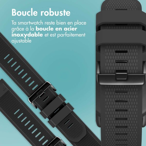 imoshion Bracelet QuickFit® en silicone  - Connexion Garmin 22 mm - Noir