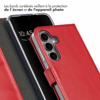 Selencia Étui de téléphone portefeuille en cuir véritable Samsung Galaxy S25 - Rouge