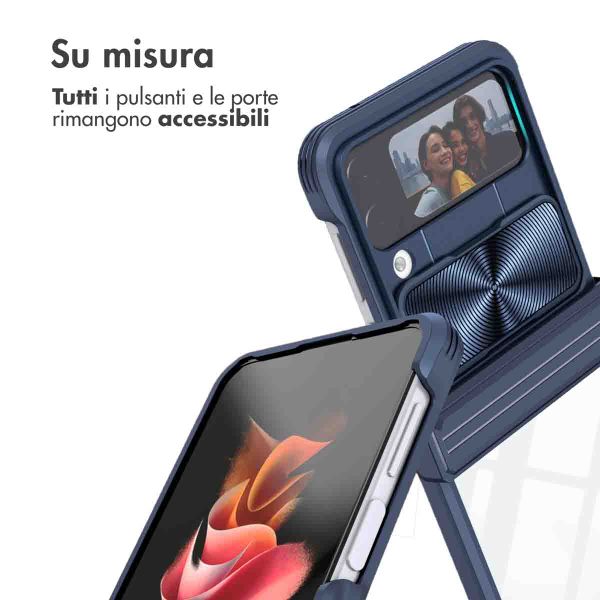 imoshion Coque arrière Camslider Samsung Galaxy Z Flip 4 - Bleu foncé