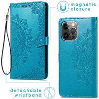 imoshion Etui de téléphone portefeuille Mandala iPhone 13 Pro - Turquoise